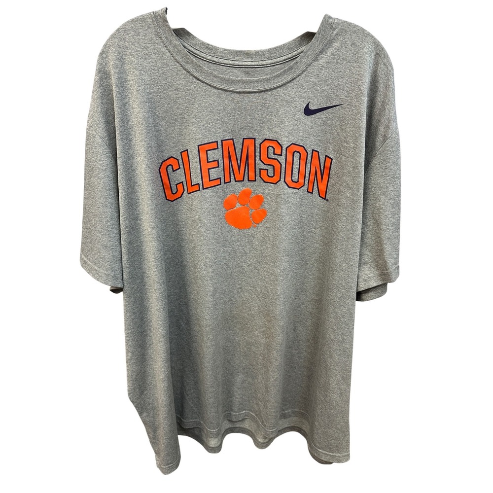 Nike Clemson Tigers Dri-FIT T-Shirt Athletic Cut‎ Gray 4XL